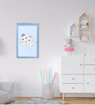 BK Home Sevimli Fil Tasarımlı Dekoratif Mavi Ahşap Çerçeveli Çocuk Odası Tablo-7