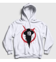 Presmono Unisex Beyaz Logo V2 Film V For Vendetta Kapüşonlu Sweatshirt 255777tt