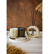 Oda Kokusu 2 Adet Cam Soya Wax Bardak Beton Mum Takımı (Çok Renkli)