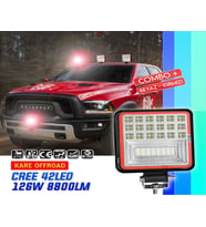 42 Led 126 W Beyaz 3 Modlu Kırmızı Beyaz Yayıcı Off Road Farı Lamba Çalışma Lambası Sis Lambası