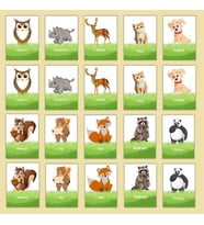 Zeka Kartları Orman Hayvanları Eşleştirme Oyunu Ahşap Eğitici Puzzle Oyuncak