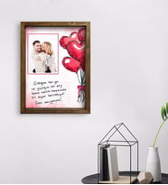 BK Gift Kişiye Özel Kendi El Yazın Mesajlı Fotoğraflı Doğal Ahşap Çerçeveli Tablo 45x65cm-3