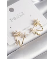 Pirinç Gold Renk Zirkon Taşlı Çiçek Model Kadın Küpe 5886 - HPSBYI5700-6364