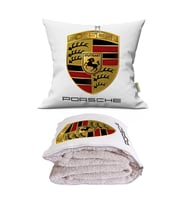 Porsche Baskılı Tv Battaniyeli Opsiyonel Dekoratif Hediye Yastık Battaniye 2 İn 1