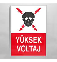 Yüksek Voltaj Uyarı Levhası 40x60cm (Karışık)