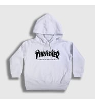 Presmono Unisex Çocuk Beyaz Logo V6 Thrasher Kapüşonlu Sweatshirt 279621tt (Beyaz)