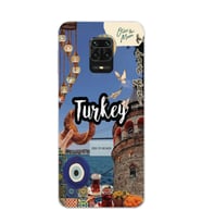 Redmi Note 9 Pro / 9s Uyumlu Türkiye Kolaj Tasarımlı Şeffaf Telefon Kılıfı