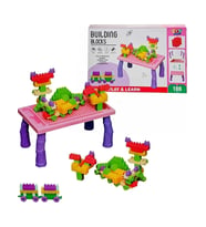Eğitici Blok Aktivite Masa Seti İnşa Blokları Lego Pembe