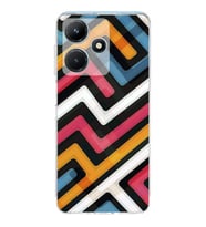 PrintiFy İnfinix Hot 30i Uyumlu Kamera Korumalı Labirent Grafiti Tasarımlı Şeffaf Silikon Kılıf