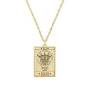 Kişiye Özel 925 Ayar Gümüş Death Tarot Kolye (Gold)