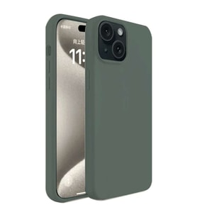 İphone 15 Plus Kılıf First Silikon - Koyu Yeşil