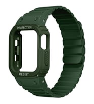 Apple Watch 40mm Kordon Armour Defens Kasa Koruyuculu Silikon Band 142 (Yeşil)