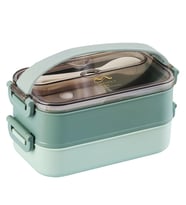 Lunchbox Çelik Beslenme Kabı 2 Kat 1200 Ml Yemek Kabı Yeşil