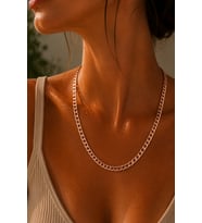 Sertifikalı 316L Çelik Premium Rose Gold Kaplama İnce Gurmet (Curb Chain) Kadın Kolye