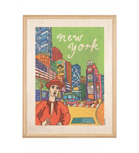İkigai New York Erkek Ahşap Tablo