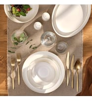 Emsan Galia Fine Bone 59 Parça 12 Kişilik Yemek Takımı Yuvarlak Gold