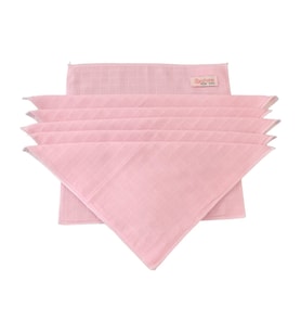  Pamuk Muslin Kumaş Bebek Ağız Mendili Düz Pembe (26x26Cm) 