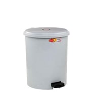 Omnipazar SY-4232 Gri Pedallı Yuvarlak Çöp Kovası İç Kovalı 25 Litre
