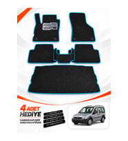 e-biz FORD TOURNEO-CONNECT (2002-2013) Uyumlu EVA Oto Paspas Bagaj Paspası Dahil Siyah-Turkuaz