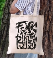 BK Gift Fcuk Tasarımlı Kanvas Bez Çanta, Baskılı Omuz Çantası, Alışveriş Çantası, Plaj Çantası, Arkadaşa Hediye-12