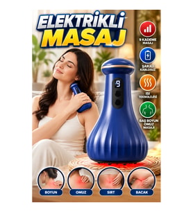 Şarjlı Elektrikli Masaj Cihazı – Dijital Ekranlı Baş Boyun ve Omuz Masaj Aleti