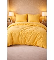 More Home Tek  Kişilik Yorgan Kılıfı + Yastık Kılıfı Koyu Sarı
