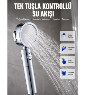 Masaj Ve Yağmur Modlu Su Tasarruflu Duş Başlığı