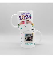 Kişiye Özel 2024 Temalı Fotoğraf Baskılı Porselen Kupa Bardak HK3754 (Beyaz)