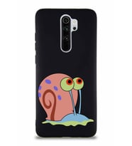 Xiaomi Redmi Note 8 Pro Soft Premier Kapak Salyangoz Gary Tasarımlı Silikon Kılıf - Siyah (Şeffaf)