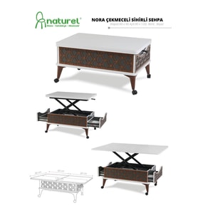 NORA ÇEKMECELİ SİHİRLİ SEHPA BEYAZ
