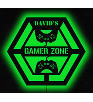 Kişiselleştirilebilir Gamer Oyuncu Odası Tasarımlı Led Mdf Duvar Tablosu, 6mm Ahşap Duvar Dekoru