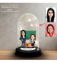 Kişiye Özel Karikatür Kadın Öğretmeni ve Öğrenci Tasarımlı Fanus Biblo, Öğretmene Hediye, Öğretmenler Günü, Öğretmenler Günü Hediyesi,, FN250