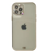 Pilelistore   iPhone 12 Pro Max Kılıf Liva Taşlı Silikon - Beyaz