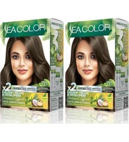 Sea Color Amonyaksız, Vegan, Doğal, Besleyici Kalıcı Saç Boyası%100 Beyaz Kapama (1 Paket 2 X 50 Ml