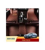 MİREN Ford Focus 2019-2021 Uyumlu 5d Havuzlu Suni Deri OTO PASPAS (Kahverengi)