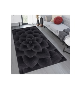 Rovigo Home Dijital Baskı Yıkanabilir Kaymaz Taban Salon Halısı RVG1180 80x150 cm (Siyah)