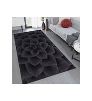 Rovigo Home Dijital Baskı Yıkanabilir Kaymaz Taban Salon Halısı RVG1180 80x150 cm (Siyah)