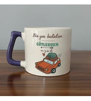 Bir Yer Bulalım Götlerden Uzak Baskılı Mor Kulplu D Kupa