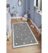 Dijital Baskılı Kaymaz Taban Yıkanabilir Kolay Temizlenir Modern Çocuk Odası Halısı NDÇ-HT-272 (Gri)