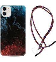 Apple iPhone 11 12 13 Mini Kılıf Boyun Asklı Rasta Silikon Red Blue Black Abstact 1386