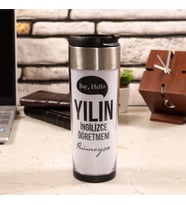Yılın İngilizce Öğretmeni İsme Özel Termos Mug (Beyaz)