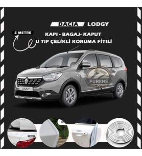 Dacia Lodgy Oto Araç Kapı Koruma Fitili 5metre Parlak Beyaz Renk