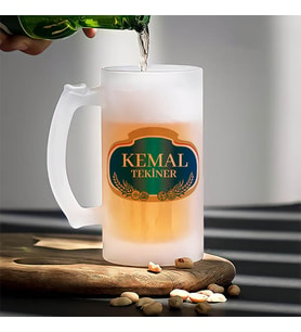 Kişiye Özel Premium Baskılı Bira Bardağı Erkeğe Hediye