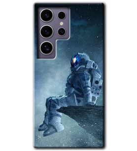 Galaxy S24 Ultra Kılıf HD Desen Baskılı Kılıf - Astronot Yalnızlığı