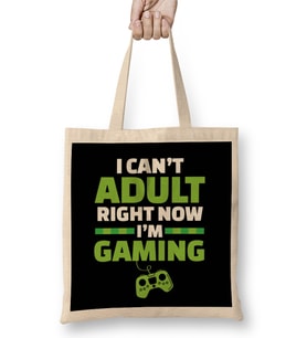 Can't Adult Video Gaming Right Now Video Games Bez Çanta Uzun Saplı