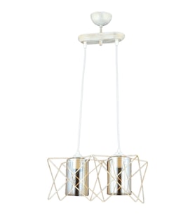 AVONNI AV-65076-2Y-KRM Krem Boyalı Modern Avize E27 Metal Cam 40x20cm