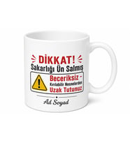 Sakarlığı Ün Salmış Beceriksize Dikkat Kırılabilir Çarpan Kupa Hediye Bardak