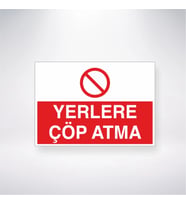 Yerlere Çöp Atma 21x28 Arkası Yapışkanlı Levha
