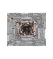 Dreamwall 3D Geometrik Ahşap Tünel Desenli Isı Ve Ses Yalıtımlı Sağlıklı Tekstil Duvar Kağıdı (Gri)