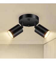 Rsylight Retro Siyah Metal 2 Li Led spot Tavan Plofyoner 180 Derece Hareketli Beyaz Ampullu